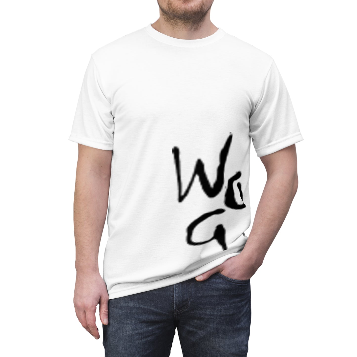 Unisex T-Shirt "SIDE LOGO" White Color.